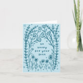 哀悼の意を込めた野花フローラスケッチドゥードル カード (正面)