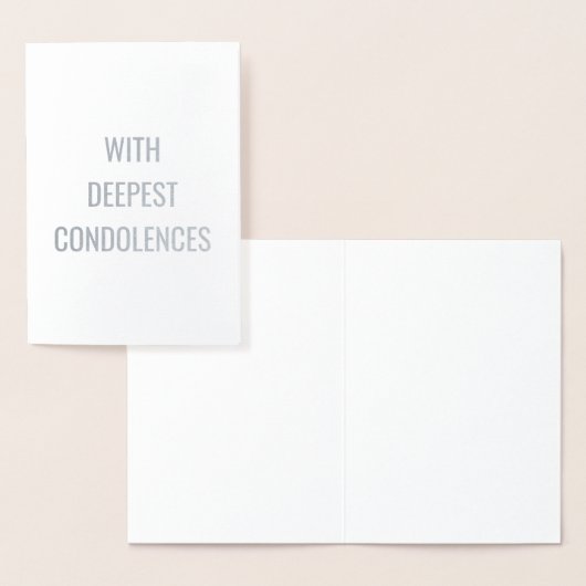 哀悼の意を込めて文字ミニマル悔やみや弔慰 箔カード (ディスプレー)