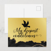 哀悼の葉書 ブラック＆ゴールド テーマ ポストカード (正面/裏面)