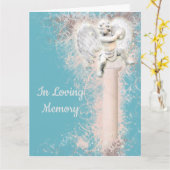 哀悼の詩 | Cherub on pillar PERSONALIZE カード (黄色い花)