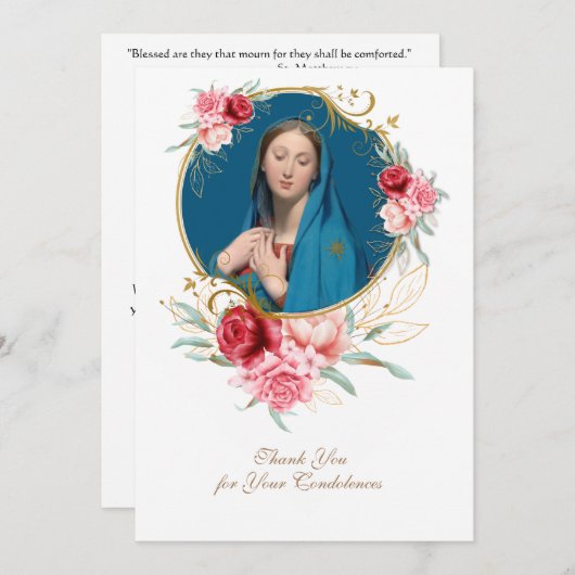 哀悼悔やみや弔慰サンキューカトリック教会 サンキューカード (正面/裏面)