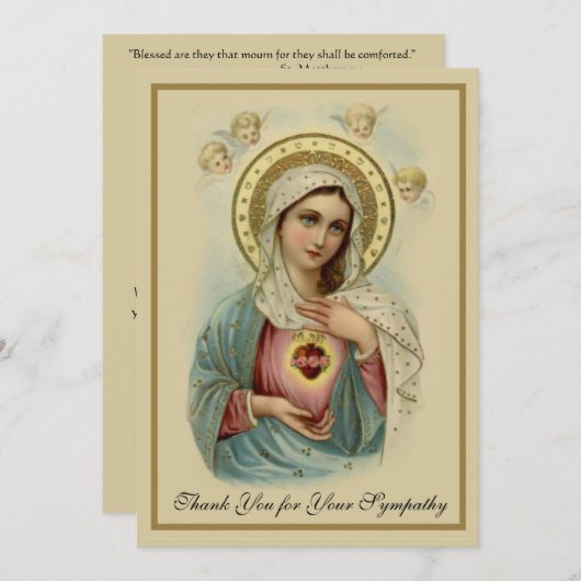 哀悼悔やみや弔慰サンキューカトリック教会 サンキューカード (正面/裏面)