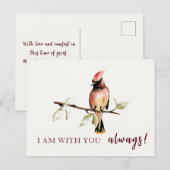 哀愁のあなたと常に一緒 赤いカーディナル ポストカード (正面/裏面)