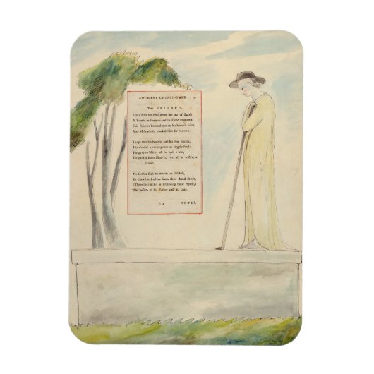 哀歌読の羊飼いの墓誌書 マグネット (縦)