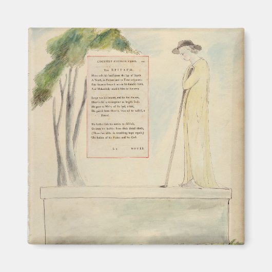 哀歌読の羊飼いの墓誌書 マグネット (正面)