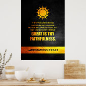 哀歌3:22-23聖書の詩 ポスター (キッチン)