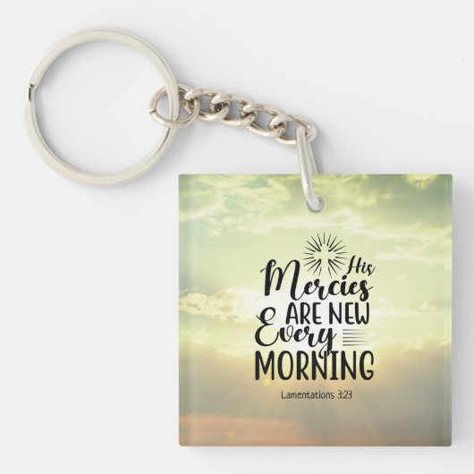 哀歌3:23彼の心は毎朝新しい キーホルダー (正面)