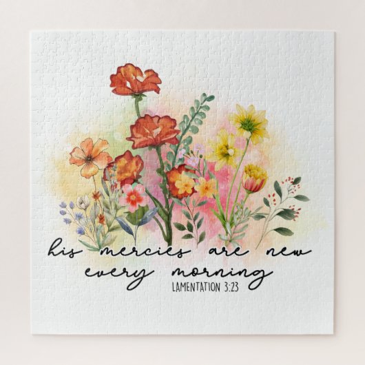 哀歌3:23彼の心は毎朝新しい ジグソーパズル (縦)