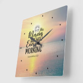 哀歌3:23彼の心は毎朝新しい スクエア壁時計 (傾斜)