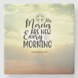 哀歌3:23彼の心は毎朝新しい ストーンコースター