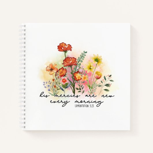 哀歌3:23彼の心は毎朝新しい ノートブック (正面)