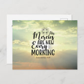 哀歌3:23彼の心は毎朝新しい ポストカード (正面/裏面)