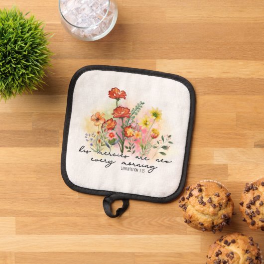 哀歌3:23彼の心は毎朝新しい 鍋敷き (トップダウン)