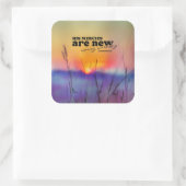 哀歌3:23彼の業は新しい聖書の聖句である スクエアシール (バッグ)