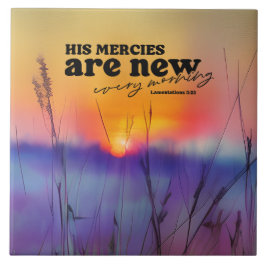 哀歌3:23彼の業は新しい聖書の聖句である タイル