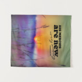 哀歌3:23彼の業は新しい聖書の聖句である タペストリー (正面(横))