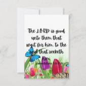 哀歌3:25聖書の詩のPic Flat Greeting カード (正面)