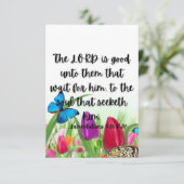 哀歌3:25聖書の詩のPic Flat Greeting カード (スタンド正面)