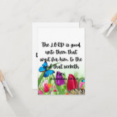 哀歌3:25聖書の詩のPic Flat Greeting カード (正面/裏面インサイチュ)