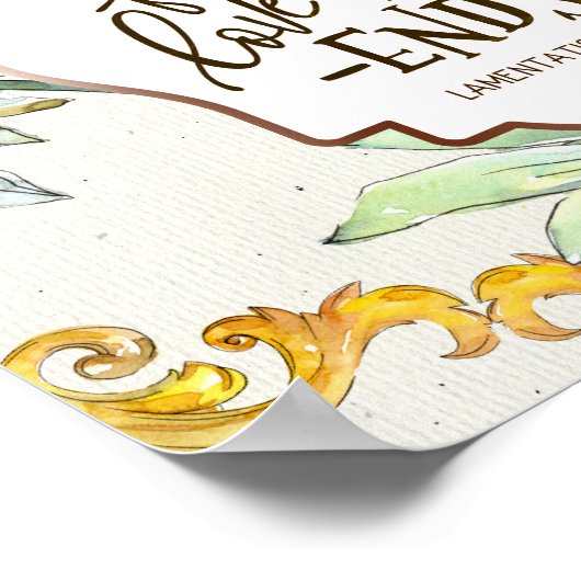 哀歌 3:22 彼の忠実な愛は決して終わらない ポスター (角)