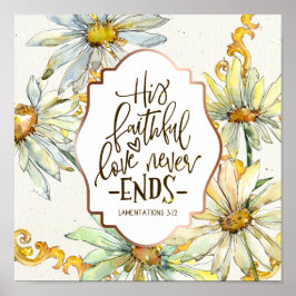 哀歌 3:22 彼の忠実な愛は決して終わらない ポスター