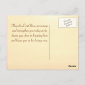 哀歌 3:22 彼の慈しみは新ただ、聖書の詩 ポストカード (裏面)