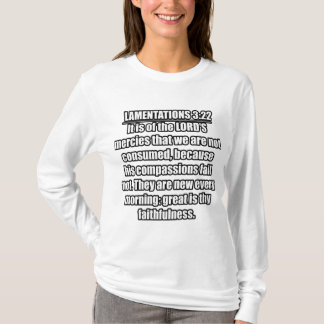 哀歌 3:22-23 KJV 聖書の詩 Tシャツ