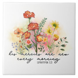 哀歌 3:23 毎朝、新しい慈しみ タイル