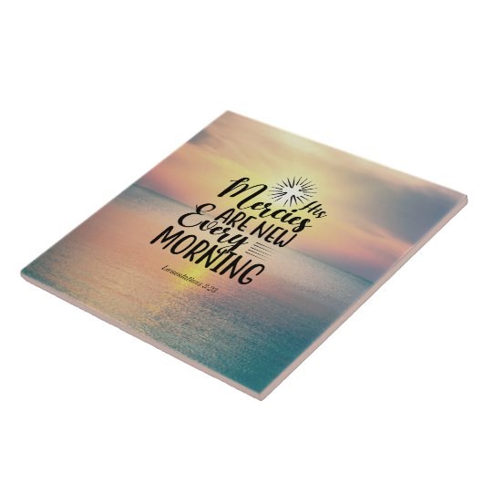 哀歌 3:23 毎朝 新しい慈しみ C タイル (側面)