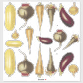 品揃えカラフルヴィンテージ野菜食品テーマ シール (シート)