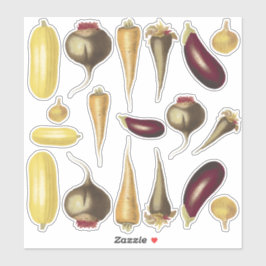 品揃えカラフルヴィンテージ野菜食品テーマ シール