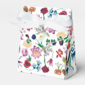 品揃えカラフル春の花の白い背景 フェイバーボックス (正面サイド)