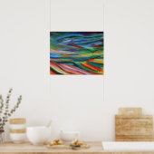 品揃えカラー油パステルストリームメディア抽象芸術 ポスター (キッチン)