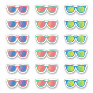 品揃えカラー鏡サングラスステッカー シール