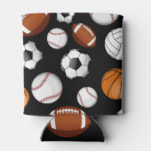 品揃えスポーツプレーヤー名前をカスタムするブラック 缶クーラー (裏面)