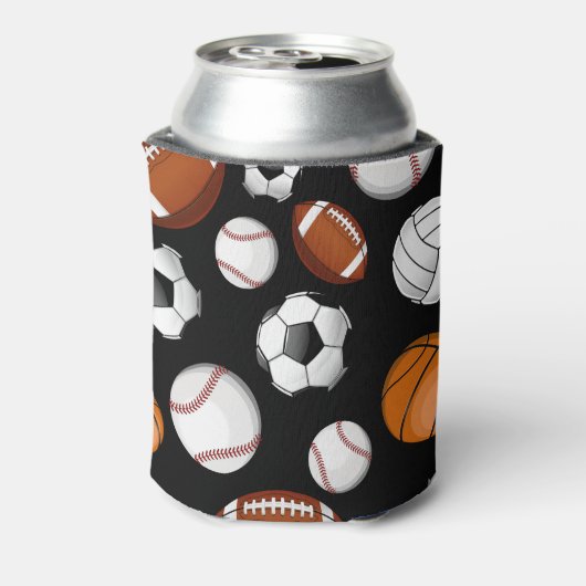 品揃えスポーツプレーヤー名前をカスタムするブラック 缶クーラー (缶裏面)