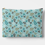 品揃え離れパターンティール（緑がかった色）クリームブラウン金ゴールド アクセサリーポーチ (正面)