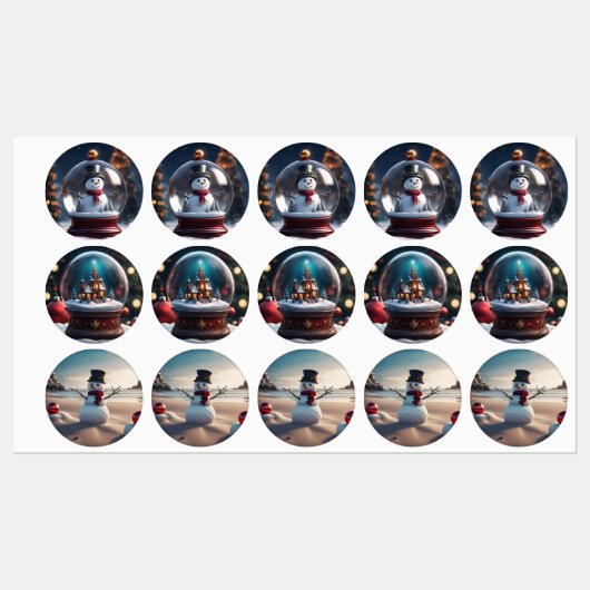 品揃え雪だるまシール ラベル (シート)