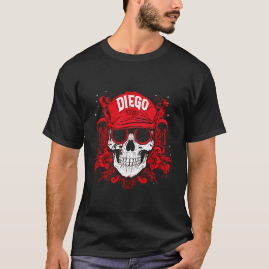 品目パーソナライズされたスカル（ディエゴ名） Tシャツ (正面)