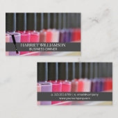 品種カラフル爪、 ネイルポーランドボトル | Manicurist 名刺 (正面/裏面)