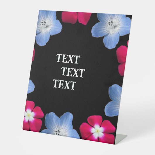 品種ブラックとピンクの花 台座サイン (正面)