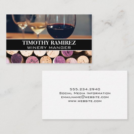 品種ワインのグラス | コルクス 名刺 (正面/裏面)