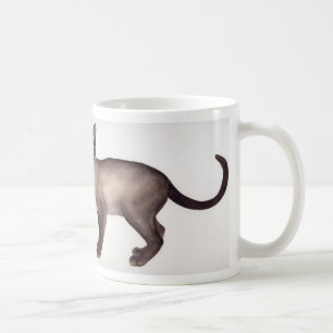 品種情報文字が付いているシャム猫の水彩画 コーヒーマグカップ