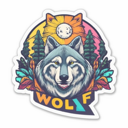 品質がクリエイティビティに適合する場所Wolf Stickers シール (正面)