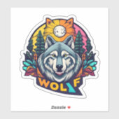 品質がクリエイティビティに適合する場所Wolf Stickers シール (シート)