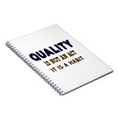 品質の名言、品質は行為ではなく習慣である ノートブック (右側)