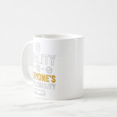 品質は全員の責任 品質の引用 コーヒーマグカップ (正面左)