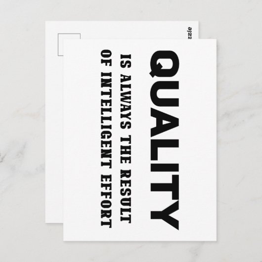 品質は常に努力の結果であ知性があるる ポストカード (正面/裏面)