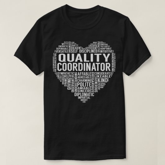品質コーディネーターハート Tシャツ (デザイン正面)