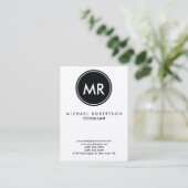 品質トレンディースタンプモノグラムユニーク 名刺 (スタンド正面)